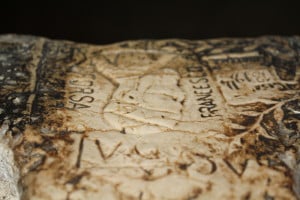More ancient inscriptions. This was found along a window sill in a jail room. 