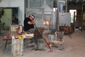 Blowing glass in the Murano Glass Factory