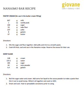 Nanaimo bar recipe, pt 2