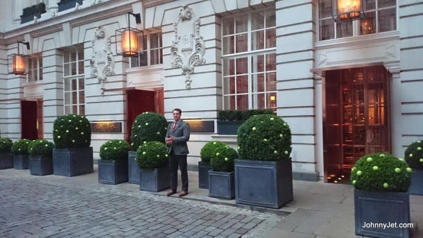 Rosewood London (bushes have tennis balls in them in honor of Wimbledon)
