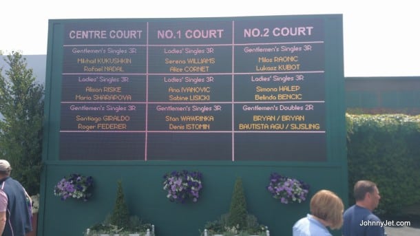 Wimbledon scoreborad