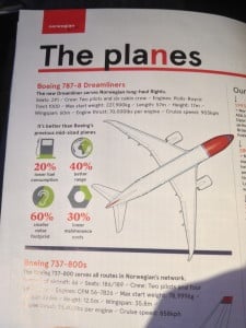 The 787, as described in Norwegian's in-flight magazine