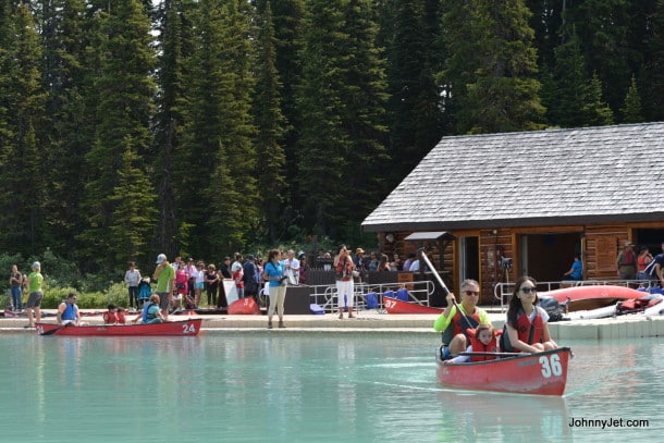 Canoe rental line at The Fairmont Hotel Lake Louise