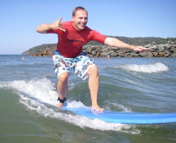 Surfing in Noosa, Australia