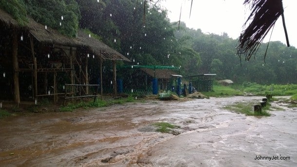Rainy day at the  Anantara Hotel Chiang Rai elephant camp