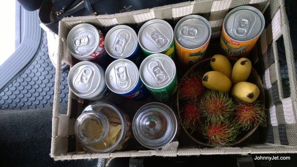 Hotel car with drinks and fruit