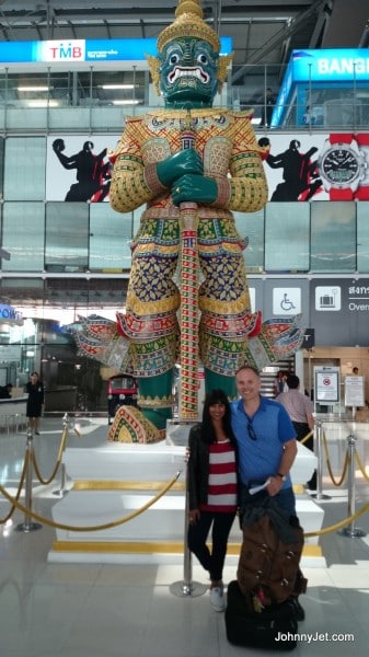 Johnny and Natalie in Bangkok's BKK airport