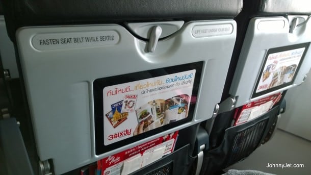 Air Asia seat back advertising