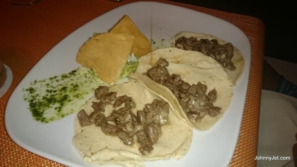 Tacos from Los Caporales Mexican Restaurant in Moon Palace's - Nizuc Building