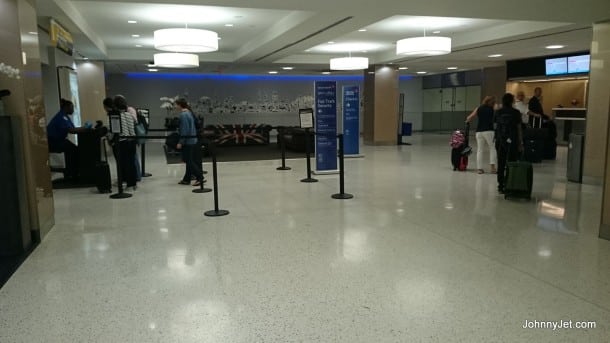 JFK security check point for premium passengers