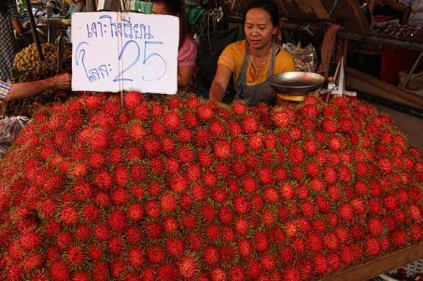 Vendor selling Thailand's amazing fruit