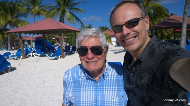 My dad and I on Princess Cays Bahamas 