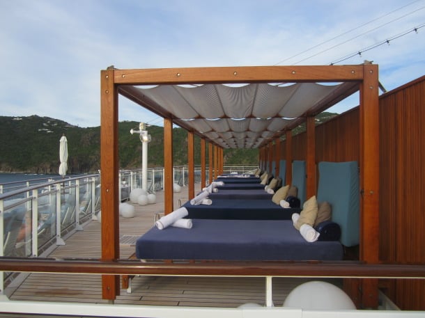 Daybeds at the back of the ship