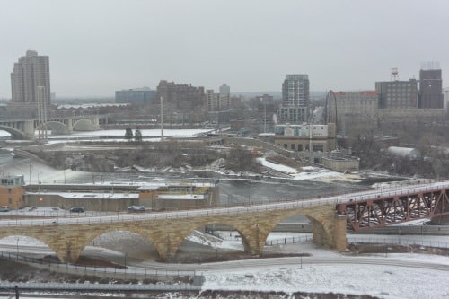 Mississippi Riverfront and the Stone Arch Bridge