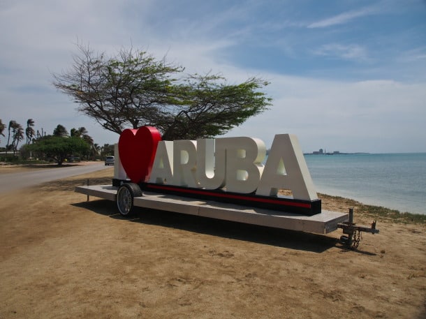 "I love Aruba" sign