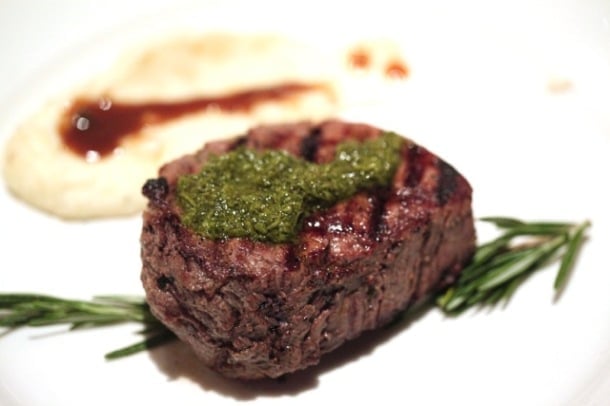 Filet with chimichurri cauce