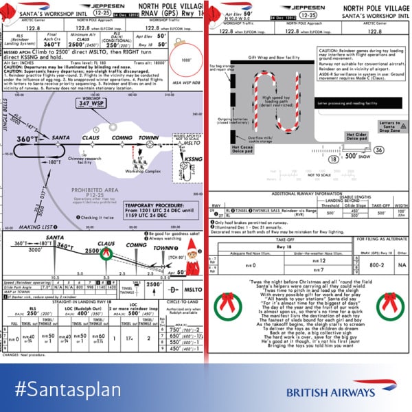 Santa's flight plan (Credit: British Airways)