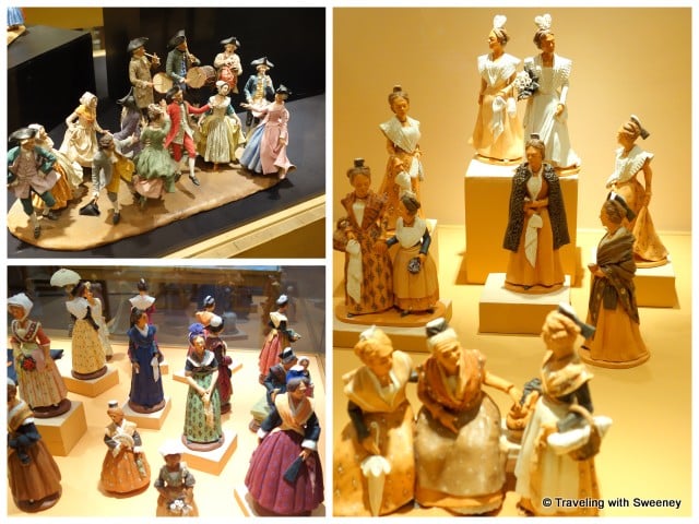 "Santons created by Henri Vezolles and Liliane Guiomar (top left) at International Fair of Santon-Makers in Arles"
