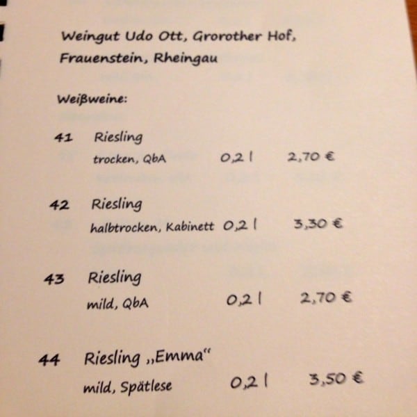 Riesling choices
