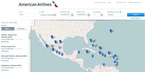 Roundtrips from NYC to the Caribbean and Mexico