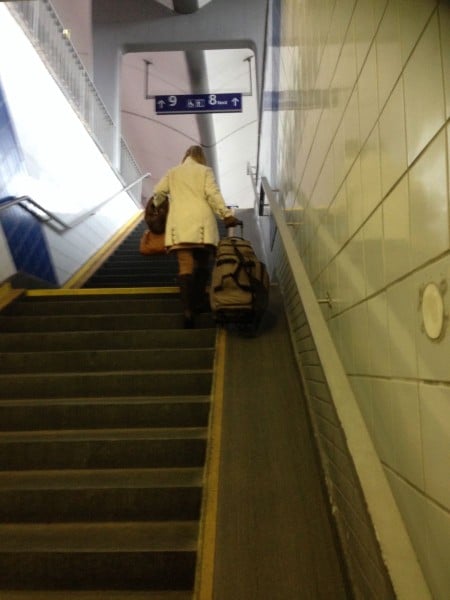 Train station luggage ramps 