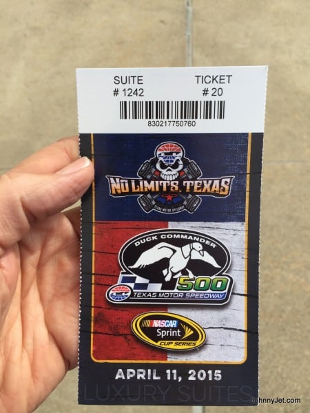 Ticket for the Texas Motor Speedway for NASCAR’S Duck Commander 500
