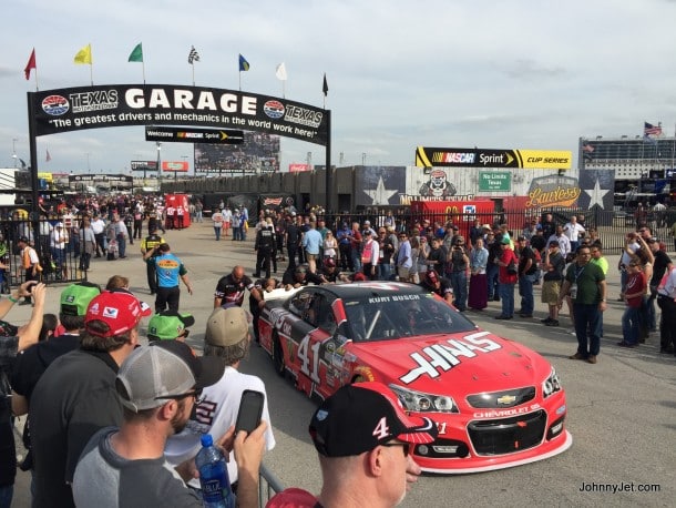 NASCAR Car's Leaving The Garages at the Texas Motor Speedway for NASCAR’S Duck Commander 500 
