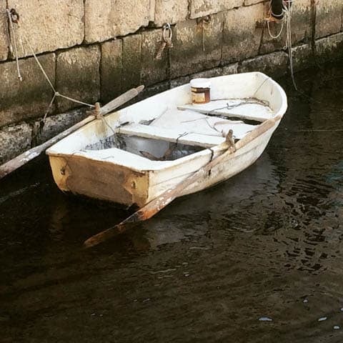 Painter's boat in Dubrovnik