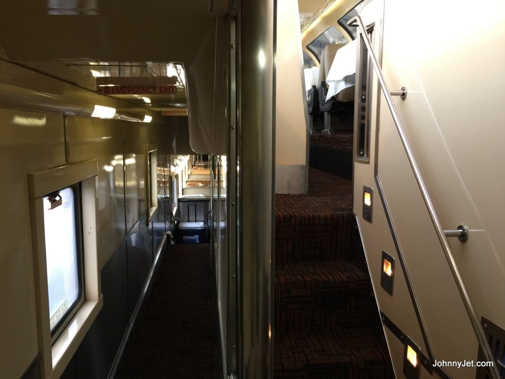 Upstairs to the dining car