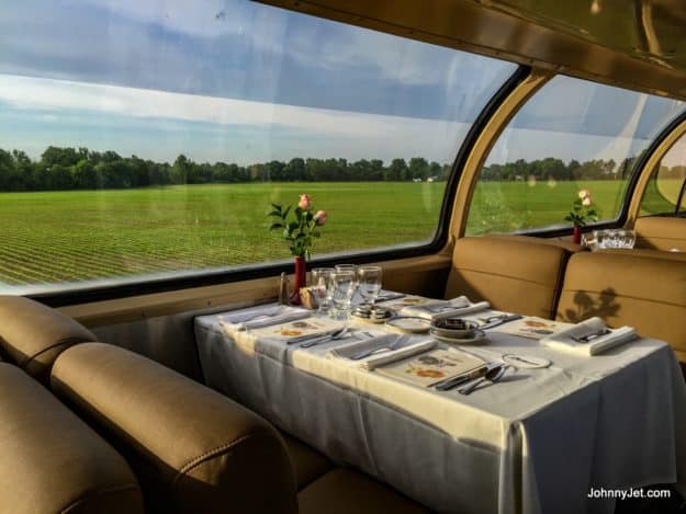 Pullman Rail Journeys dining car for breakfast
