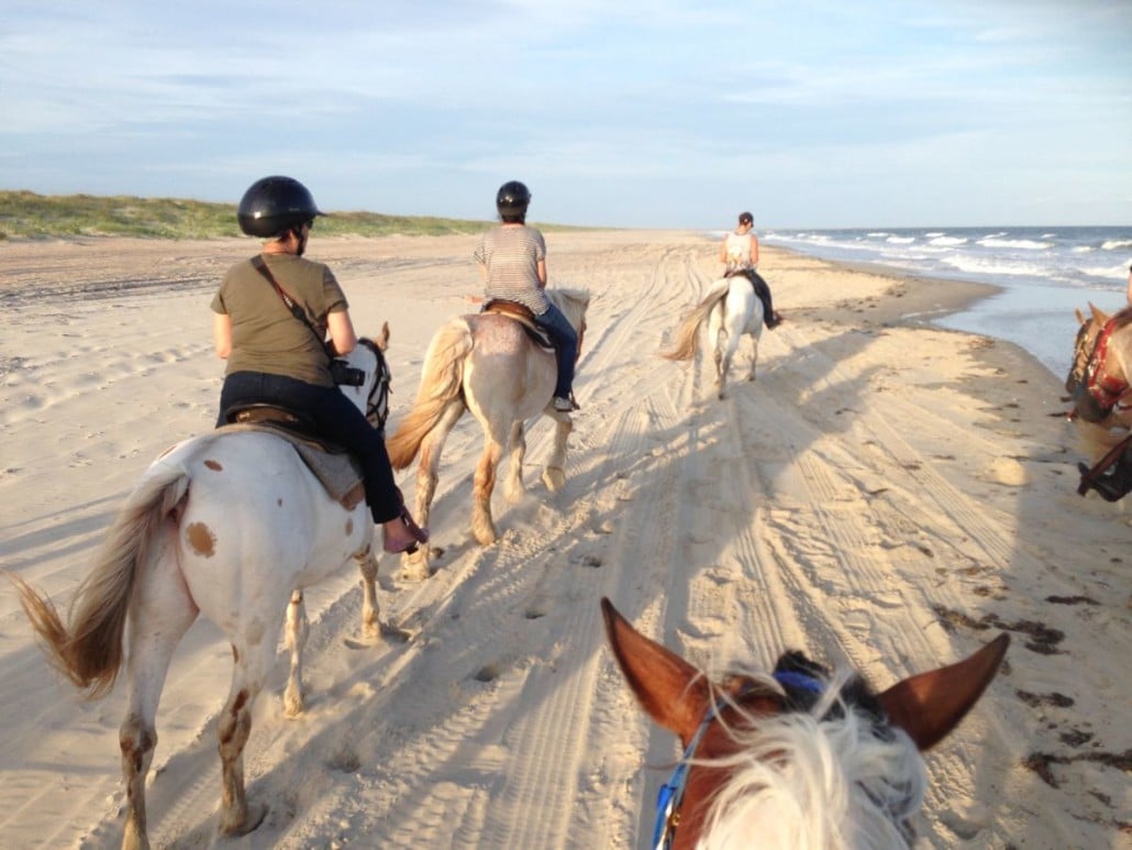 Riding horses on OBX beach