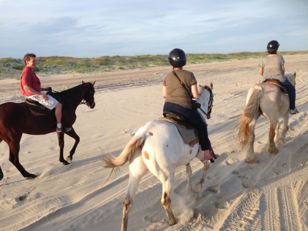 Riding horses on OBX beach