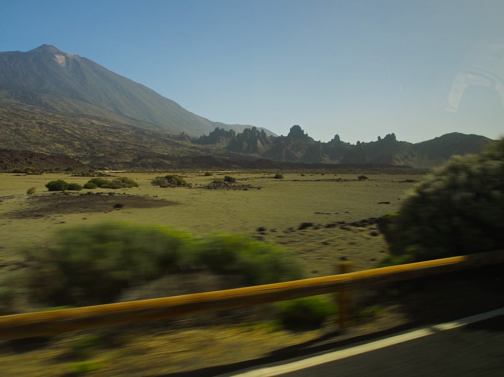 El Teide, and Teide National Park, from the Tenerife asphault