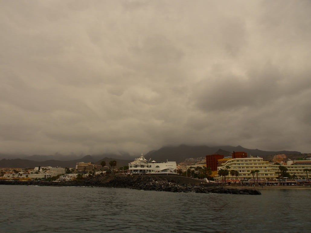 Tenerife from the sea while whale-watching