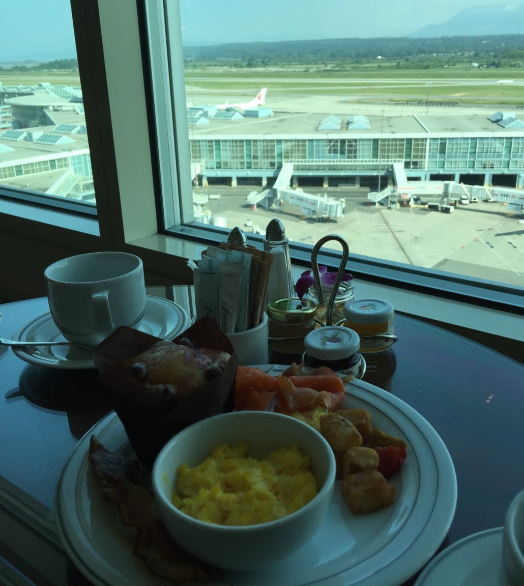 Fairmont Vancouver Airport breakfast on the runway