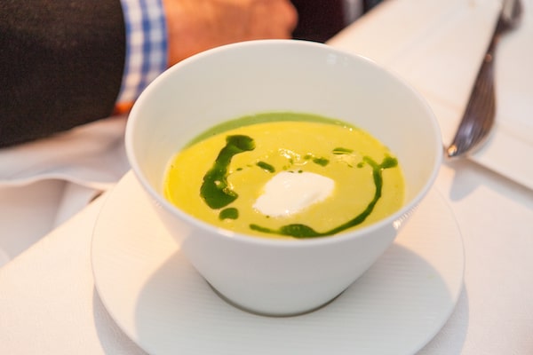 Pea and mint soup (Credit: Russ Kuhner)