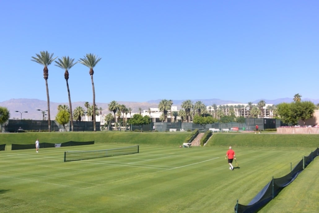The resort has tennis courts on hard, clay and grass surfaces