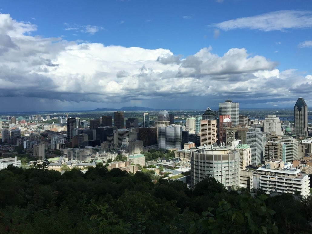 The view of Montreal from its namesake, Mount Royal