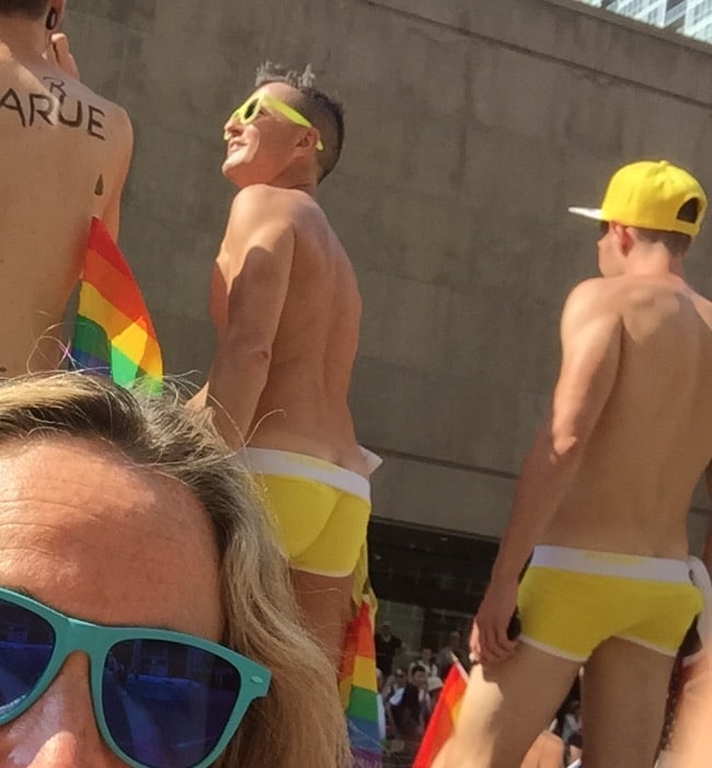 Having fun at the Montreal Gay Pride Parade