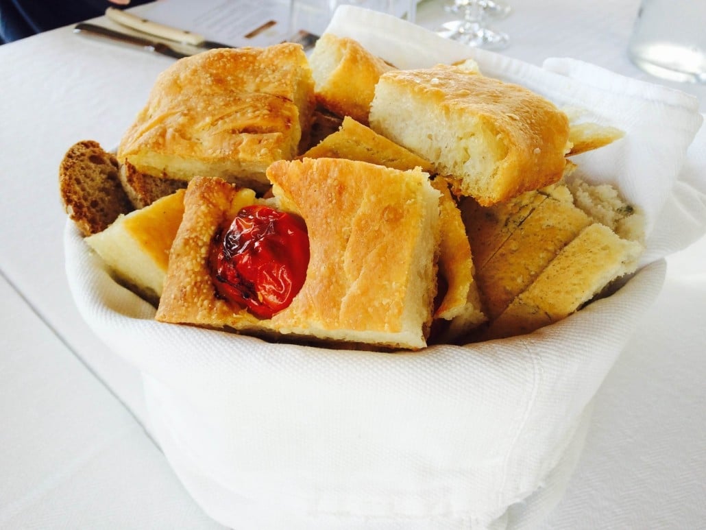 The best Focaccia bread, homemade of course, at Avignonesi