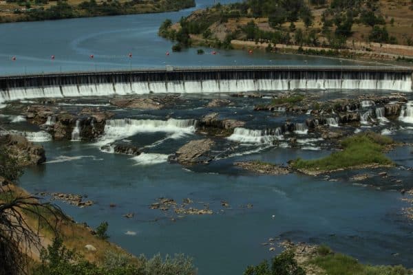 Dam on the Missouri River near the Lewis and Clark National Historic Trail Interpretive Center (Credit: Bill Rockwell)