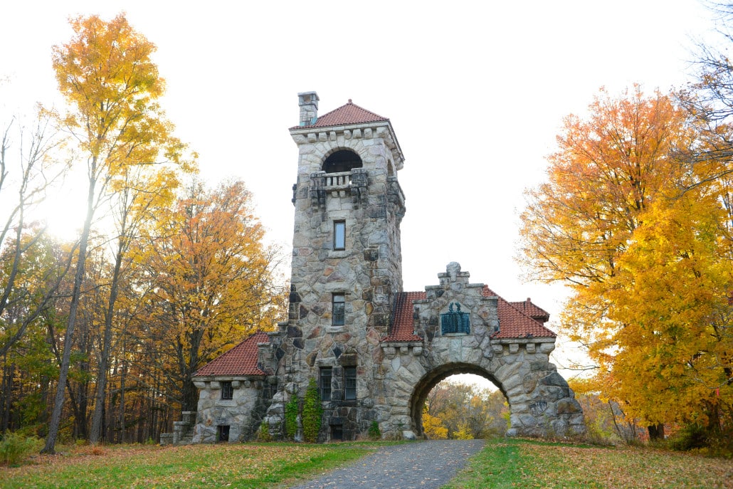 View of Testimonial Gateway Tower, part of the Mohonk Preserve Foothills