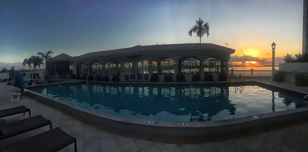 The pool at sunrise