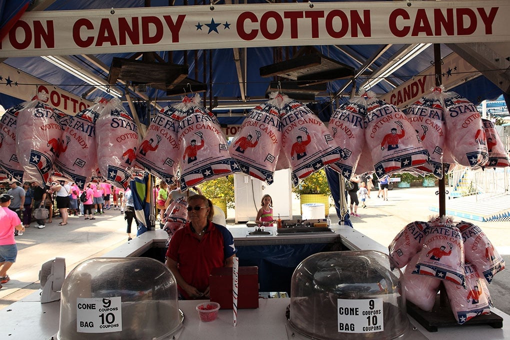 Cotton candy vendor at the State Fair