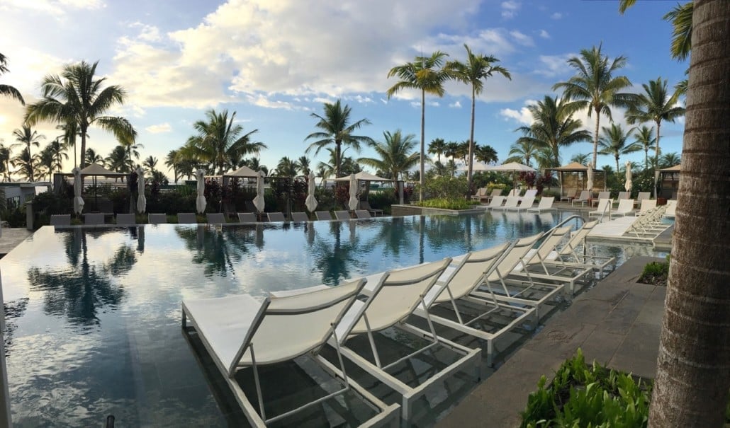 Adults-only pool at sunset