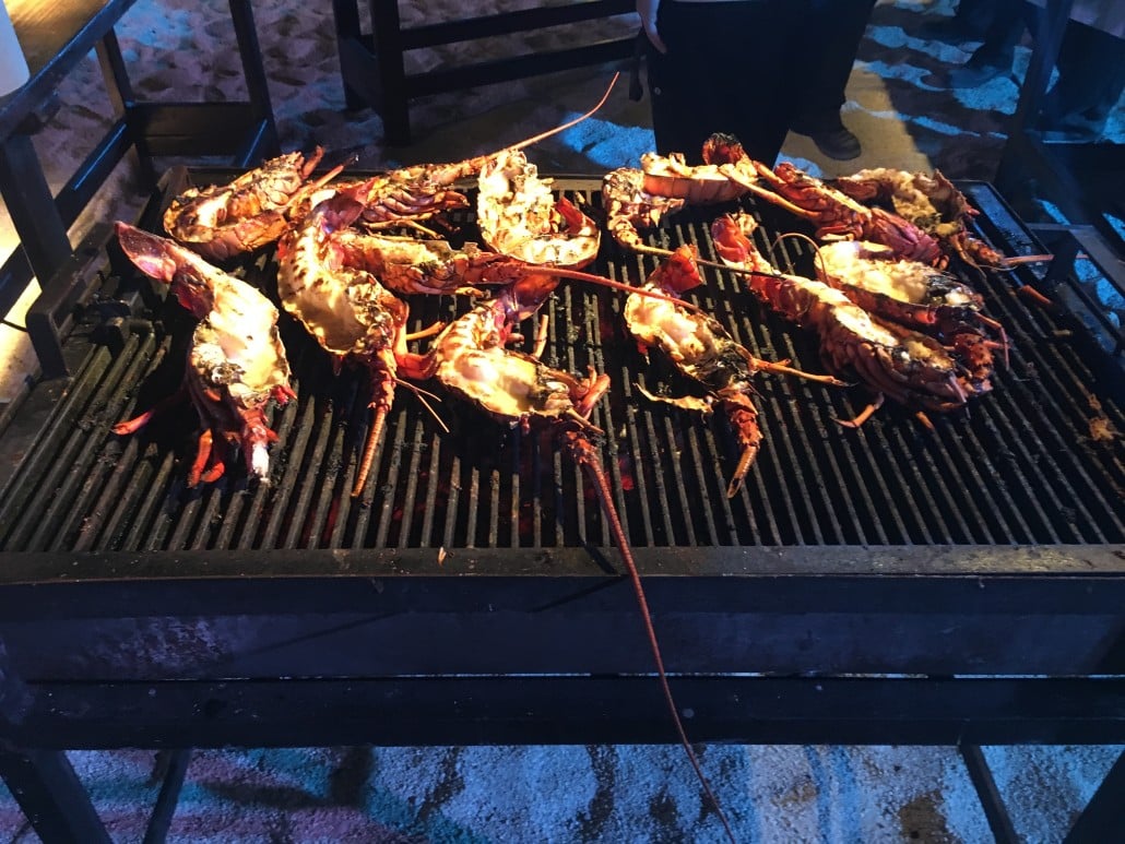 Lobsters on the grill