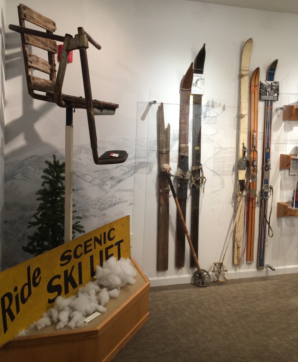 Early ski artifacts at the Tread of Pioneers Museum