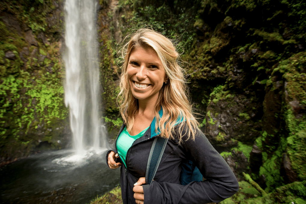 Hiking to a waterfall