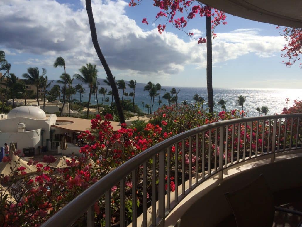 View out of the suite from the lanai at the Fairmont Kea Lani