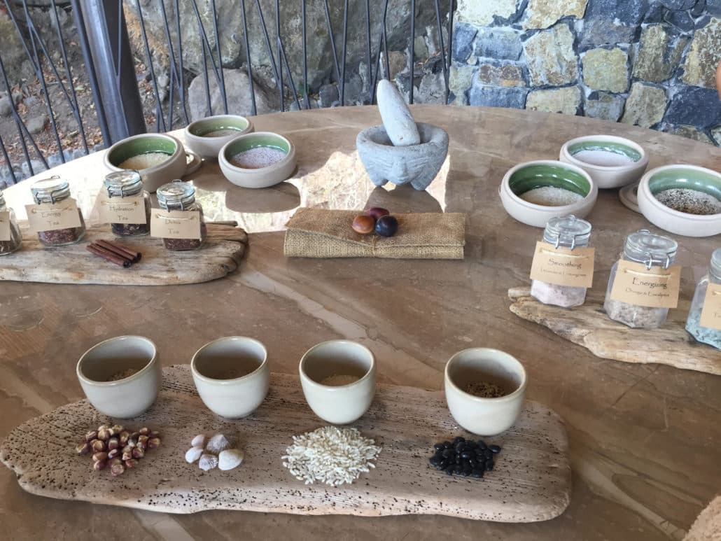 Local natural ingredients used at the spa